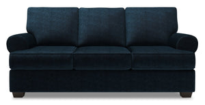 Sofa-lit personnalisable Roll de Sofa Lab de 86 po au Canada en tissu de chenille bleue Luxury Indigo avec accoudoirs enroulés