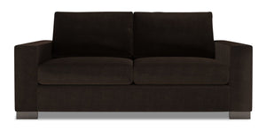 Sofa personnalisable Track de Sofa Lab de 75 po de format condo fabriqué au Canada en tissu de chenille brune Luxury Chocolate 