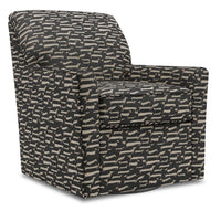  Fauteuil d’appoint pivotant Sofa Lab personnalisable de 31 po fabriqué au Canada en tissu - Peppercorn multicolore