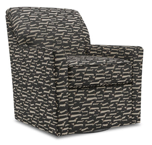 Fauteuil d’appoint pivotant Sofa Lab personnalisable de 31 po fabriqué au Canada en tissu Peppercorn multicolore