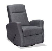  Fauteuil pivotant, berçant et inclinable Nyla de 30 po en tissu d’apparence lin gris