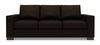 Sofa personnalisable Track de Sofa Lab de 85 po fabriqué au Canada en tissu de chenille brune Luxury Chocolate avec accoudoirs rectilignes