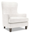 Fauteuil d’appoint à oreilles Sofa Lab personnalisable de 32 po fabriqué au Canada en tissu blanc Dolphin White