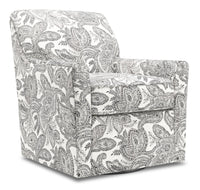  Fauteuil d’appoint pivotant Sofa Lab personnalisable de 31 po fabriqué au Canada en tissu - Dalmatian multicolore