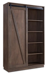 Armoire décorative de rangement Warren de 47,25 po avec porte coulissante de style grange - chêne noyer