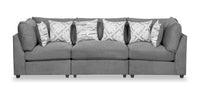  Sofa Evolve Scott Living de 118 po de couleur gris anthracite avec coussins de siège amovibles en duvet et plumes