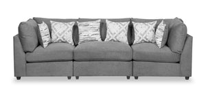 Sofa Evolve Scott Living de 118 po de couleur gris anthracite avec coussins de siège amovibles en duvet et plumes