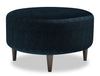 Pouf personnalisable The Curve de Sofa Lab de 31 po fabriqué au Canada en tissu de chenille - bleu Luxury Indigo