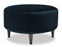  Pouf personnalisable The Curve de Sofa Lab de 31 po fabriqué au Canada en tissu de chenille - bleu Luxury Indigo