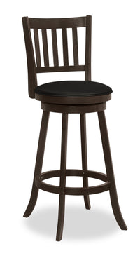  Tabouret bar Rory en tissu de cuir végétalien avec siège pivotant - brun