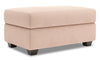 Pouf de rangement personnalisable The Trunk de Sofa Lab de 39 po fabriqué au Canada en tissu d’apparence lin - rose Pax Rose