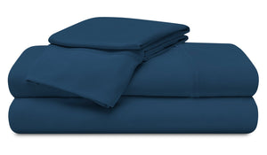 Ensemble de draps haute performance Ver-TexMD de BEDGEAR 4 pièces pour grand lit - bleu marine