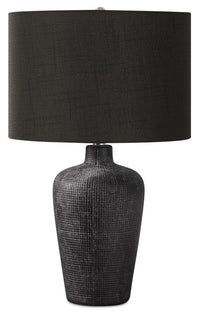 Lampe de table de 24 po en céramique texturée noire