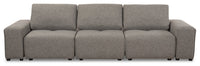  Sofa modulaire Modera de 88 po en tissu d'apparence lin gris avec coussins de dossier réglables