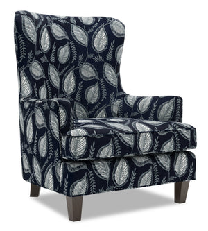 Fauteuil d’appoint à oreilles Sofa Lab personnalisable de 32 po fabriqué au Canada en tissu Midnight multicolore