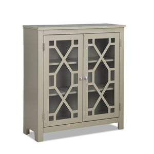 Armoire décorative Clary de 31,5 po avec portes en verre - grise