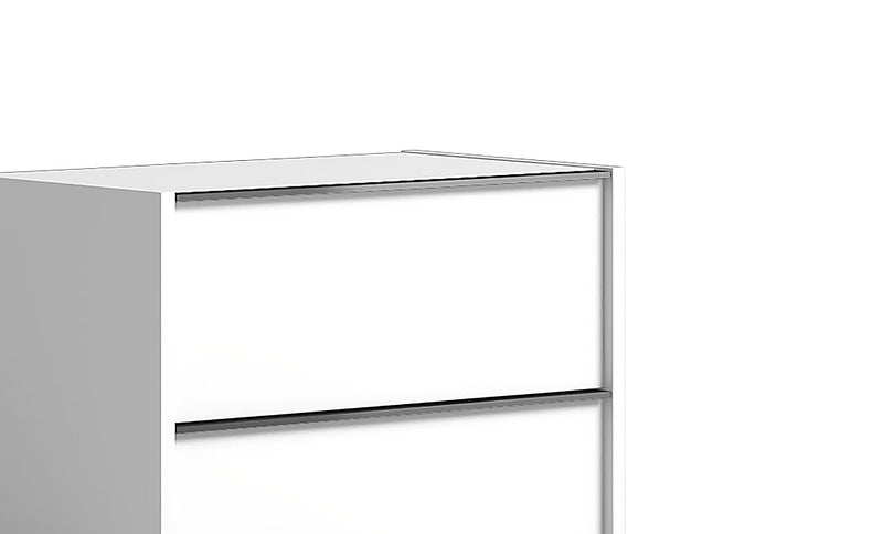 Ensemble de chambre à coucher Gino 6 pièces avec lit à panneaux, commode, miroir et table de nuit - fabriqué en Italie, moderne, blanc - format très grand lit