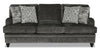 Sofa Bellmont de 89 po fabriqué au Canada en tissu de chenille gris anthracite avec coussins de dossier et de siège réversibles