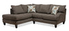 Sofa sectionnel de gauche Nofia 2 pièces en chenille - anthracite