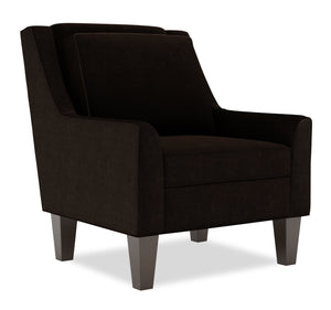 Fauteuil d’appoint club Sofa Lab personnalisable de 29 po fabriqué au Canada en tissu de chenille brun Luxury Chocolate avec pattes en bois