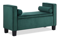 Banc de rangement Octavia de 53,25 po - velours vert