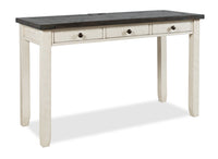 Bureau Madison County de 50 po à 3 tiroirs - blanc rétro avec brun de style bois de grange