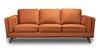 Sofa Kassia Kort & Co. de 90,6 po en tissu d'apparence lin orange avec base et pattes en bois