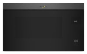 Four à micro-ondes à hotte intégrée Whirlpool de 1,1 pi³ à installation affleurée avec cuisson à 900 W - acier inoxydable noir - YWMMF5930PV