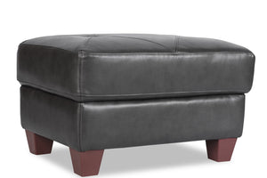 Pouf Vita en cuir 100 % véritable - anthracite