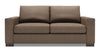 Sofa personnalisable Track de Sofa Lab de 75 po de format condo fabriqué au Canada en tissu d’apparence lin brun Luna Praline