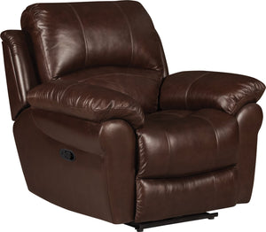 Fauteuil inclinable Kobe en cuir véritable - brun 