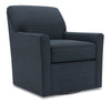 Fauteuil d’appoint pivotant Sofa Lab personnalisable de 31 po fabriqué au Canada en tissu d’apparence lin bleu Luna Sailor