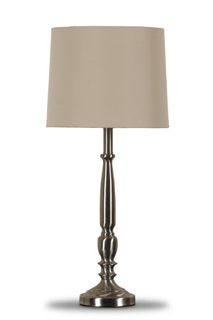 Lampe de table Samson traditionnelle de 24,5 po nickel brossé