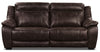 Sofa à inclinaison électrique Novo Cindy Crawford Home de 82 po en tissu d’apparence cuir brun