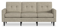  Sofa modulaire BLOK de Scott Living de 88,97 po en tissu taupe avec accoudoirs à l’anglaise et coussins réversibles