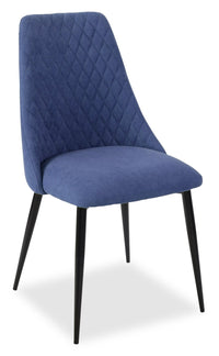  Chaise de salle à manger Miya en tissu de polyester et en métal - bleu marine