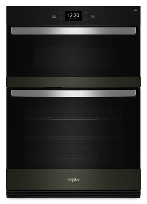 Four mural combiné électrique Whirlpool de 5 pi³ et de 30 po avec convection véritable - acier inoxydable noir avec fini PrintShieldMC - WOEC7030PV