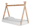 Lit plateforme Wolf en forme de tente pour enfants, deux teintes, blanc et naturel - format lit simple