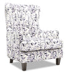 Fauteuil d’appoint à oreilles Sofa Lab personnalisable de 32 po fabriqué au Canada en tissu de velours Pebble multicolore