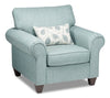 Fauteuil Scarlett en chenille - bleu marine