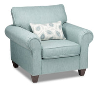  Fauteuil Scarlett en chenille - bleu marine 