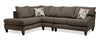 Sofa sectionnel de gauche Nofia 3 pièces en chenille - anthracite