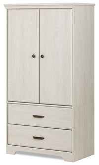  Commode verticale Holt de 33,75 po (L) x 63,5 po (H) à 2 tiroirs avec armoire de rangement pour la chambre à coucher, fabriquée au Canada - blanche