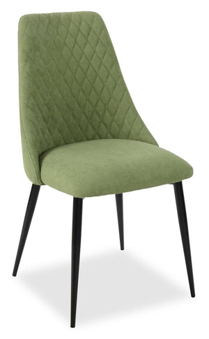 Chaise de salle à manger Miya en tissu de polyester et en métal - vert mousse