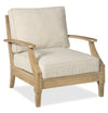 Fauteuil Juno pour la terrasse à l’extérieur - eucalyptus et tissu Nuvella, résistante aux rayons UV et aux intempéries - naturelle et beige