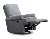  Fauteuil pivotant, coulissant et inclinable Bevin de 34,4 po en tissu de chenille gris