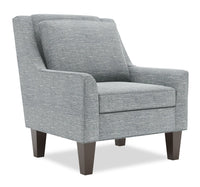  Fauteuil d’appoint club Sofa Lab personnalisable de 29 po fabriqué au Canada en tissu d’apparence lin avec pattes en bois - gris Luna Pewter