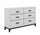 Commode Kate de 58 po (L) x 37 po (H) à 6 tiroirs pour la chambre à coucher - blanche