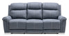 Sofa inclinable Silas de 87,8 po en microsuède gris acier avec console rabattable et 2 porte-gobelets