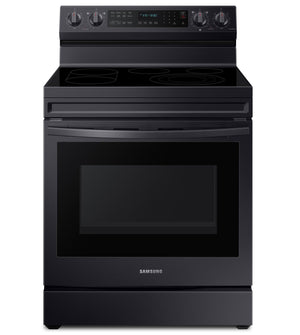 Cuisinière intelligente électrique amovible Samsung de 6,3 pi³ avec friture à air - acier inoxydable noir - NE63A6711SG/AC